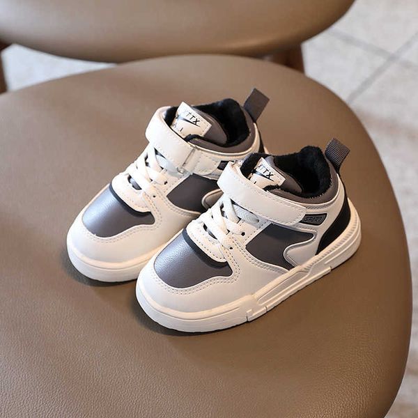 

kids fashion plush little boy's sneakers children's sports autumn running shoes winter baby casual shoes 2021 1 2 3  5 6 year g10, Black;red