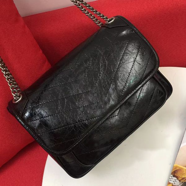 

ladies fashion shoulder bag designer handbags high-quality wrinkled cowhide material large capacity crossbody bag with size