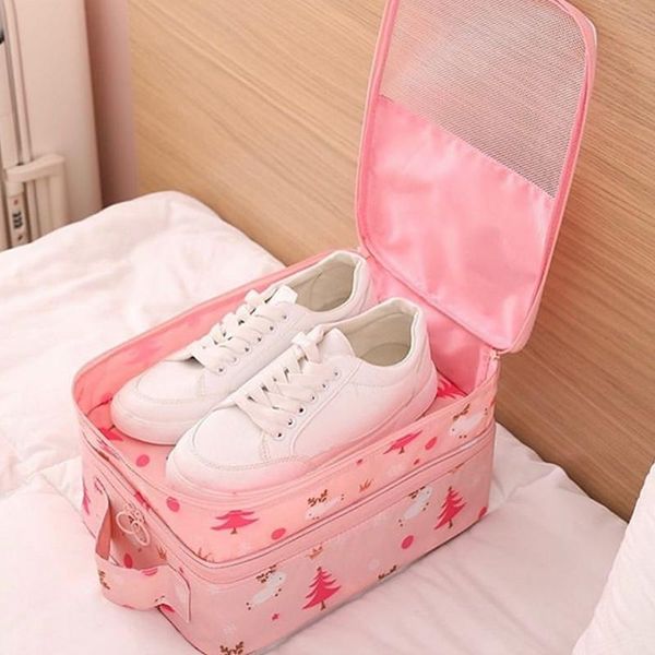 

creative nylon waterproof shoe bags for travel convenient clothing storage bag portable organizer with compartment