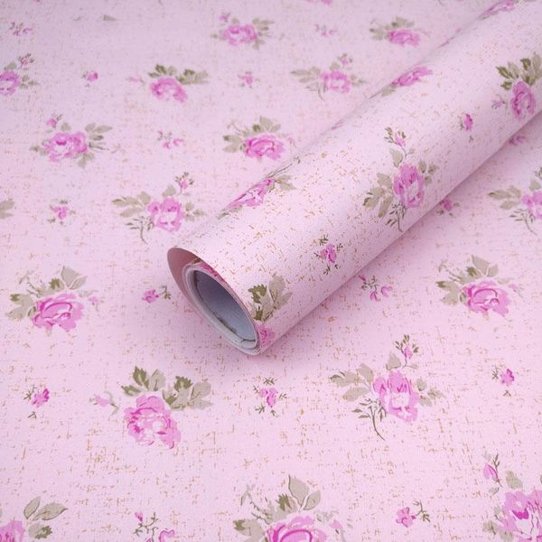 

wallpapers pink rose pvc self-adhesive background wallpaper bedroom wall stickers living room waterproof
