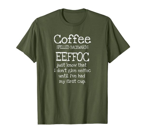 

coffee spelled backwards shirt coffee gift morning quote, White;black