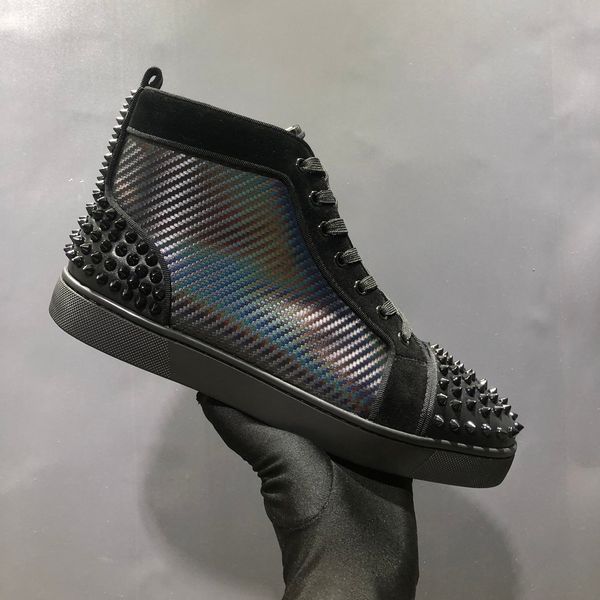 

mens shoes casual luxury designer fashion trend womens genuine leather sneaker solid colors dress with box size 35-45 a03, Black