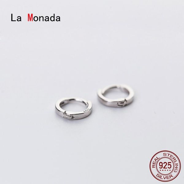 

hoop & huggie la monada minimalist circle woman earrings silver 925 fine jewelry sterling for women hoops short plain, Golden;silver