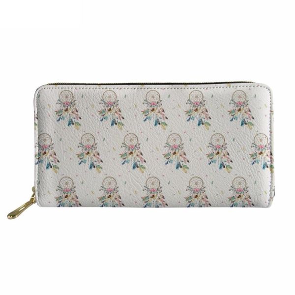 

wallets zipper around womens pu print dream catcher long purses coin pockets ladies holder clutch bags murse sumka, Red;black