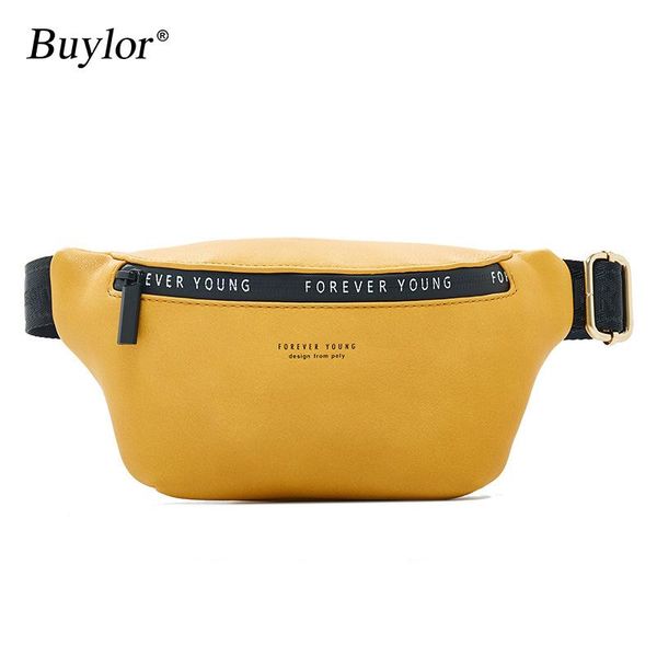 

buylor waist bag for women pu leather fanny pack men fashionable hip bum multifunctional travel pouch outdoors bags