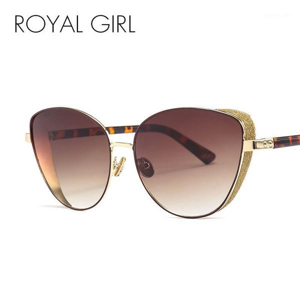 

sunglasses royal girl vintage cat eye women sun glasses for female black brown metal frame oculos uv400 ss797, White;black