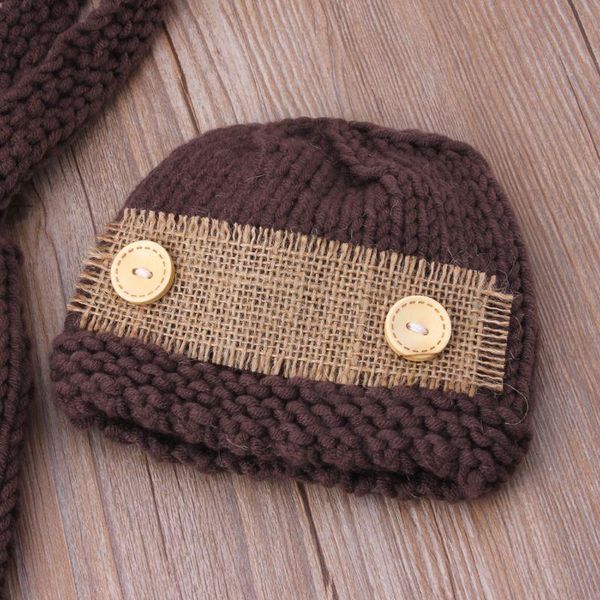 

caps & hats infant pography outfits born accessories baby hat crochet costume for po shooting retro c5, Yellow