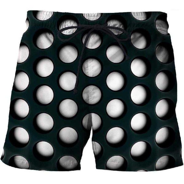 

geometric pattern 3d printed beach shorts masculino men pant board anime short quick dry streetwear men's, White;black