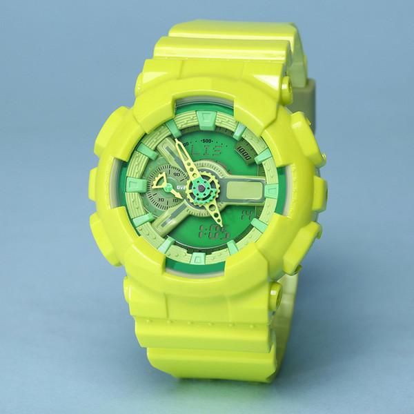 

the casual fashion sport 110 neutral watch is suitable for waterproof and shockproof led electronic hand light, Slivery;brown
