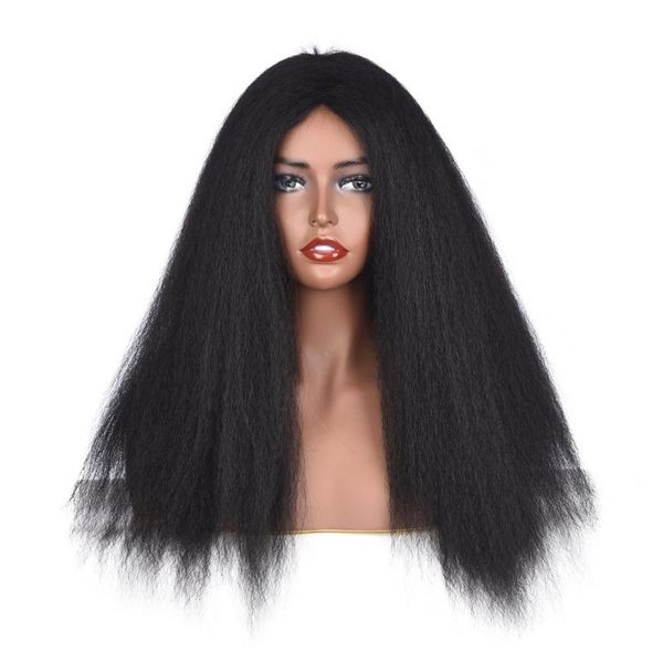 

synthetic wigs 23.6inches fluffy hair wig afro kinky curly black brown natural cosplay daily for women