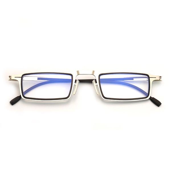 

sunglasses thin square men computer reading glasses with case women's eyeglasses frame metal anti blue light eyewear, White;black