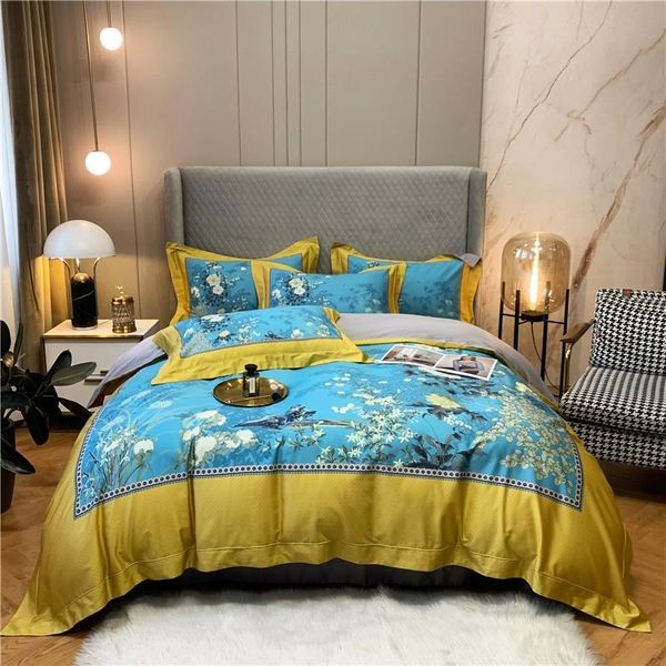 

bedding sets vintage chic green pink peacock lotus leaves duvet cover 1000tc egyptian cotton vibrant 4pcs set 1bed sheet 2pillowcases