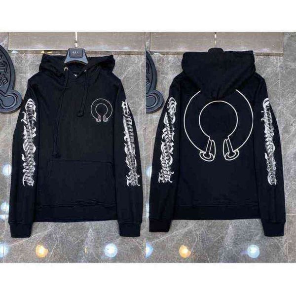

quality fashion hoodie autumn winter ch classic sweatshirts designer mens luxury zipper sweater horseshoe phantom cross print hooded woman, Black