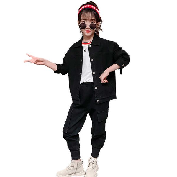 

teen girls clothing jacket + pants costume for spring autumn clothes casual style tracksuit kids 6 8 10 12 14 210528, White