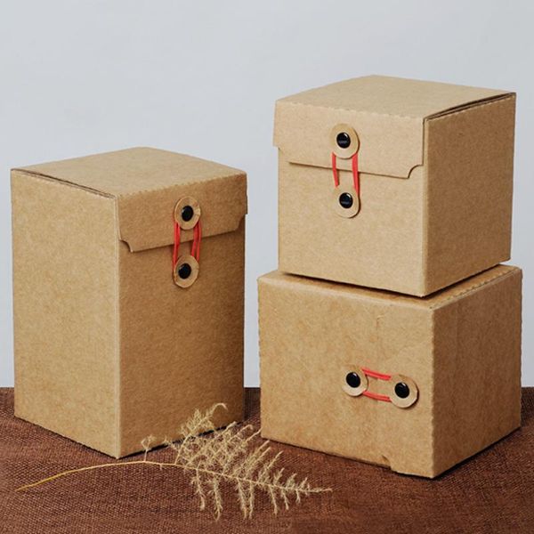 

gift wrap 10pcs/lot- 11 sizes retro kraft paper box tea honey jam candy handmade soap packaging boxes