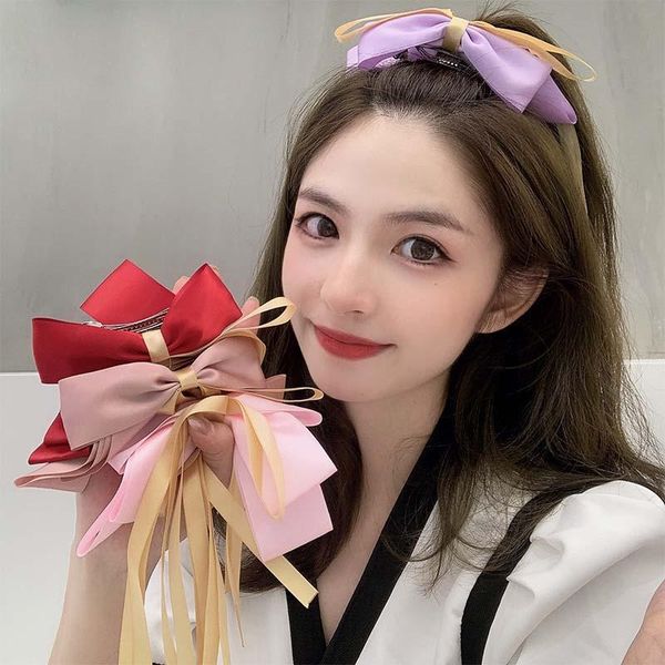 

hair accessories vintage big large bow clip for women girls wedding long ribbon korean hairpins barrette spinki do wlosow