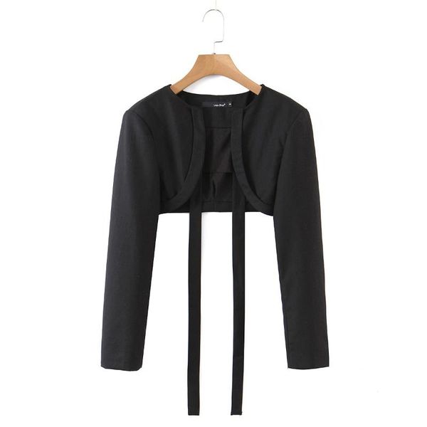 

women's vests jc·kilig 2021 women's collarless short style vest coat l9827, Black;white