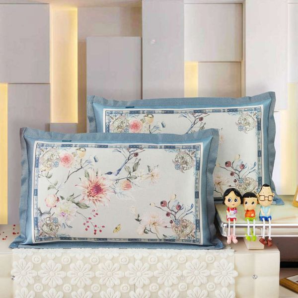 

summer ice silk pillow case one pair mat student dormitory single