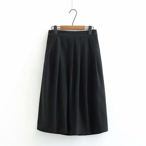 

skirts plus size xl-3xl women's elastic waist mid skirt black grey officewear elegant