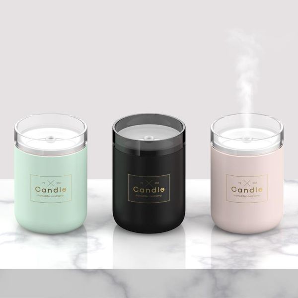 

humidifiers 280ml ultrasonic air humidifier candle romantic soft light usb essential oil diffuser car purifier aroma anion mist maker