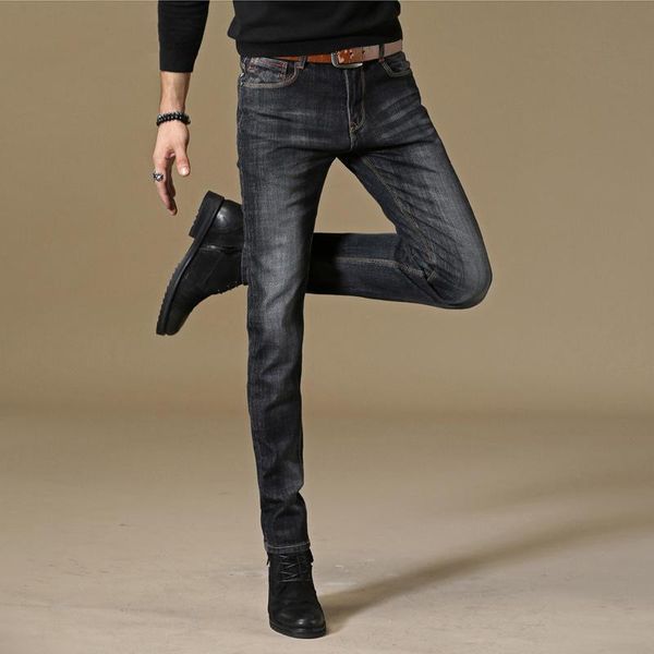 

winter men's jeans slim youth straight casual trousers fashion pants, Blue