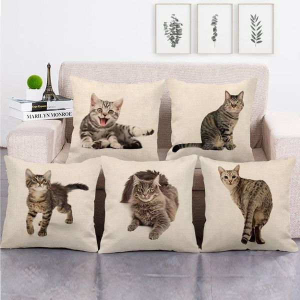 

cushion/decorative pillow 45cm*45cm tiger cat design high quantity cushion cover linen/cotton sofa decorative case