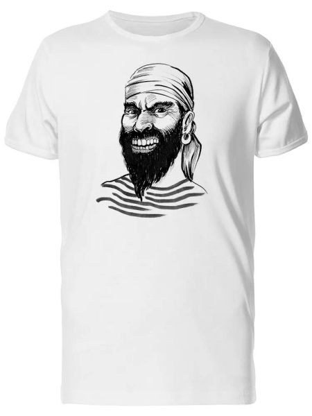 

crazy angry pirate sketch men's tee -image by shutterstock, White;black