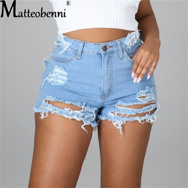 

women's shorts broken jeans, high waist, sexy, retrofitted, street clothes, large, summer 2021 series, White;black