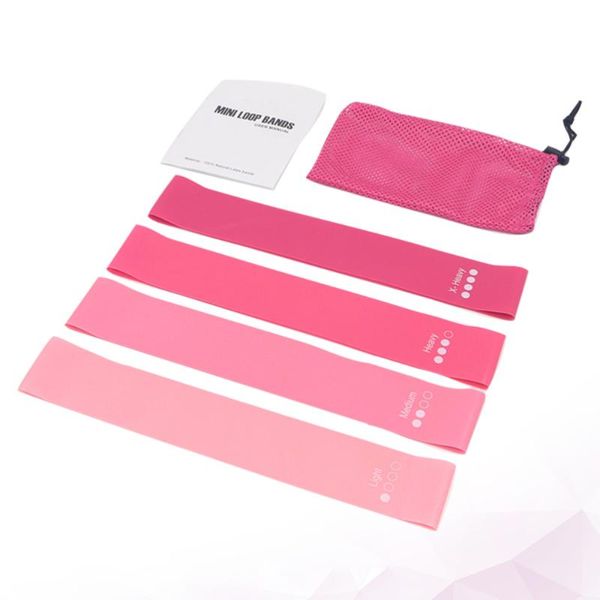 

4pcs resistance band exercise loop fitness yoga elastic bands up assist for girl pink