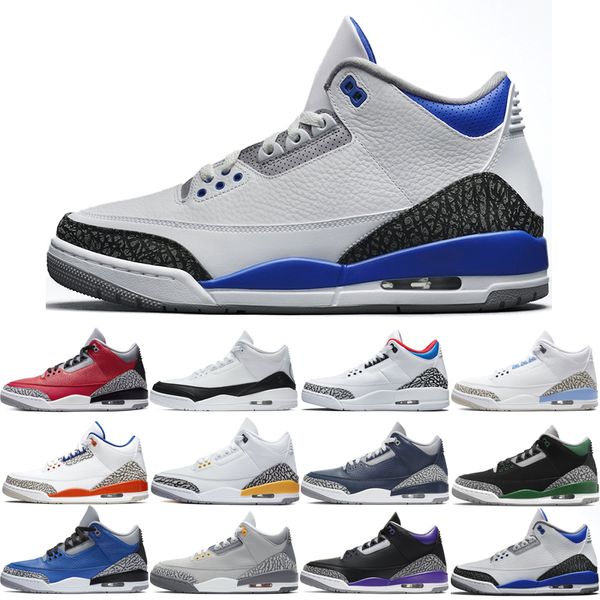 

3s 3 basketball shoes man woman blue cement cool grey court purple fragment knicks laser orange midnight navy pine red cement seoul size 36-