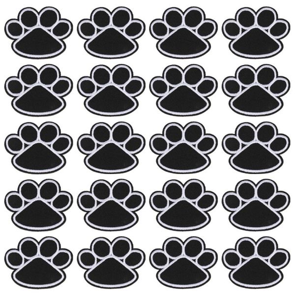 

20pcs dog puppy black iron on embroidered patches appliques sewing cloth gift wrap