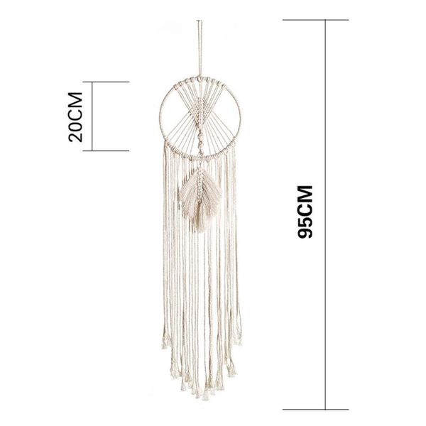 

tapestries 1 pcs macrame wall hanging tapestry cotton rope tassel hand woven bohemian geometric art living room home decor