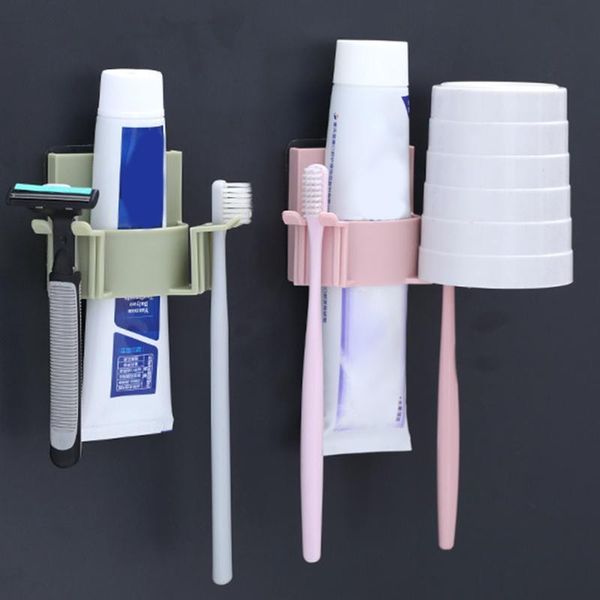 

toothbrush holders bathroom accessories multi-slot holder rack storage box suspension kit wall-mounted