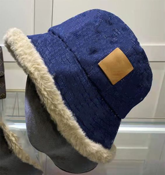 

mens cap wool cowboy style stingy brim double layer denims with letters printed beach hats breathable fitted four season caps thick quality, Blue;gray