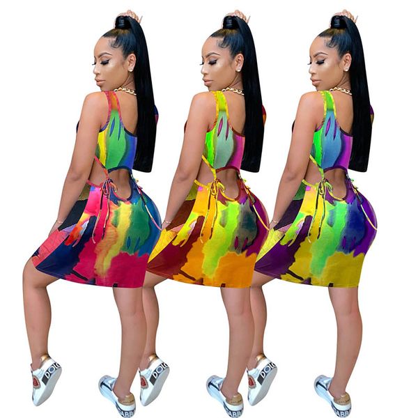 

dyeing dress party dresses women strappy printing process color pool revelry festival clothes woman high waist leisure commute summer autumn, White;black