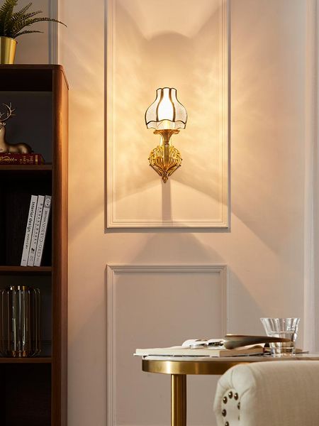 

gold metal luxury european wall light vintage nordic bedside lamp stairs led lampe de chevet bedroom decoration bk50bd