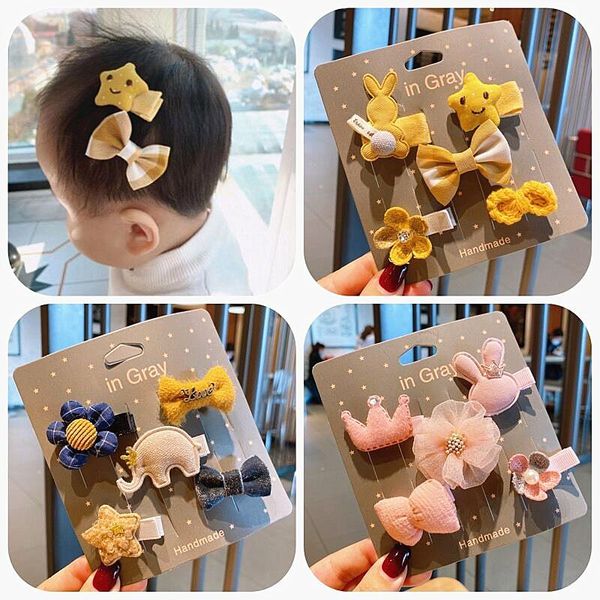 

hair accessories 10pcs baby hairpins set girls toddlers animal crown flower bow star clip cute, Slivery;white