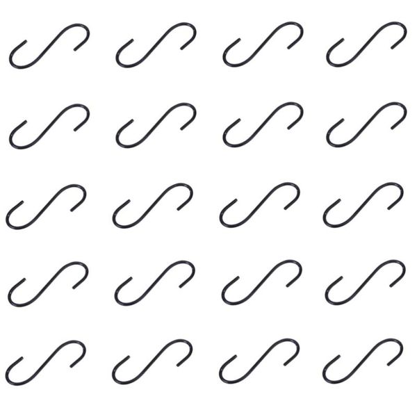 

20pcs s-shaped anti-rust stainless steel hangers hooks pothooks - (black) & rails