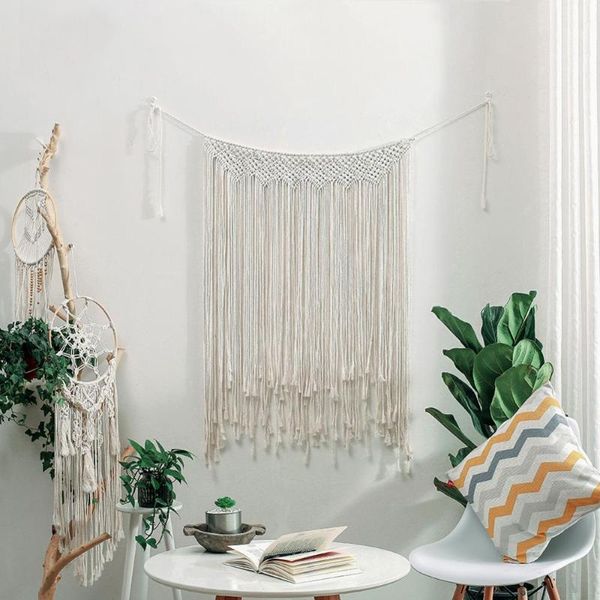 

tapestries macrame wall hanging 107 x 75cm cotton handmade woven tapestry large boho wedding backdrop decoration for living