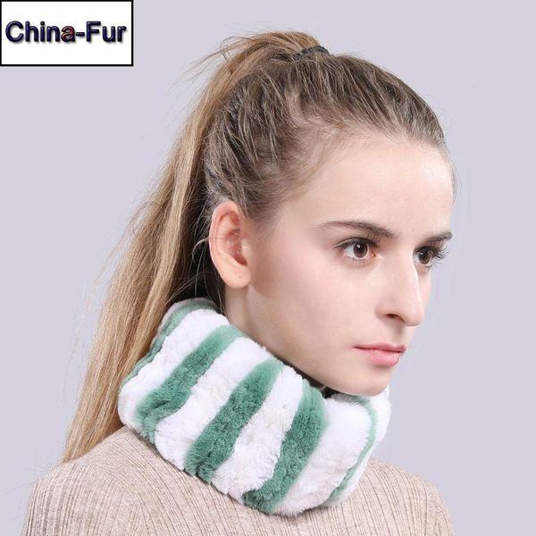 

scarves brand quality good elastic women real rex fur headband scarf luxury lovely girls natural ring, Blue;gray
