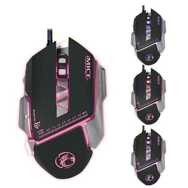 

gaming mouse wired 3200 dpi ergonomic usb with rgb backlit 7 programmable buttons for pc lapcomputer gamer mice