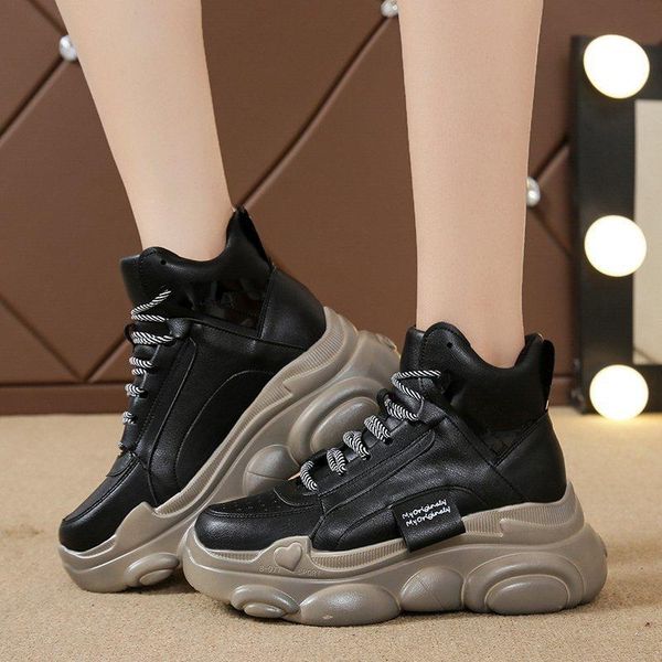 

boots fashion shoes woman winter leather lace-up booties women round toe ankle botas mujer black f1-81