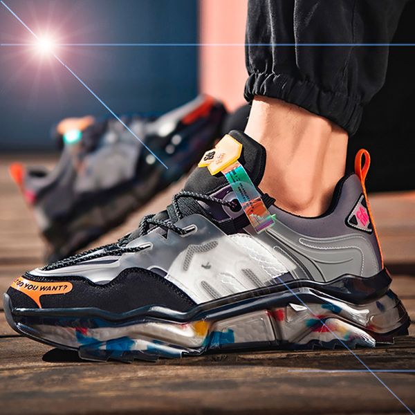 

464748 size mens shoes 2021 summer new casual mens sneakers dad shoes mens ins trendy all-matching sports casual shoes, Black;white