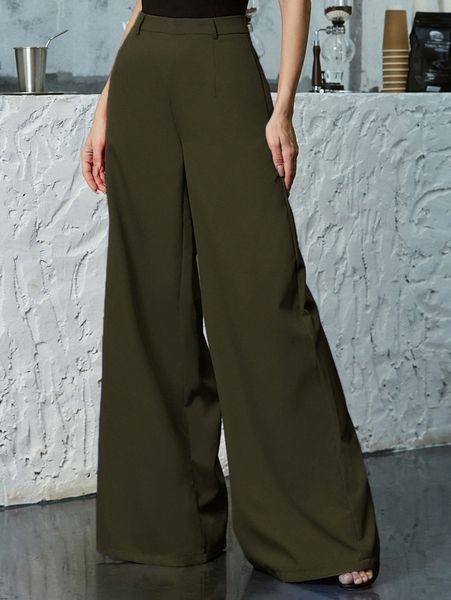 

double crazy zip back wide leg pants 94qy#, Black;white