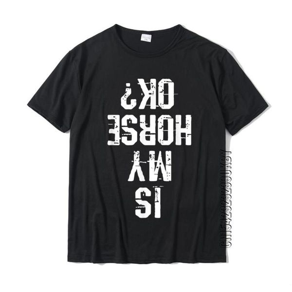 

men's t-shirts horse t-shirt is my okay tshirt funny gift cotton men t shirt print & tees brand printed, White;black