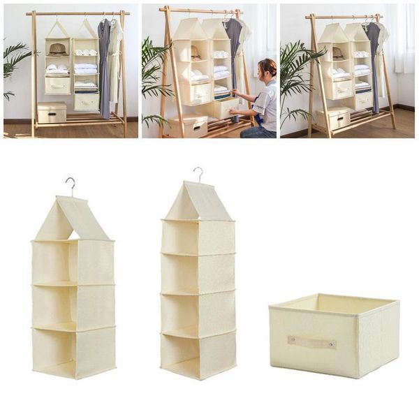 

storage boxes & bins 3-4 section shelves hanging wardrobe shoe garment clothes tidy waterproof moisture-proof bag