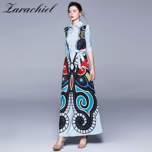 

summer designer runway women fashion butterfly print half sleeve ol bow bandage ankle-length long dress boho vestidos 210416, Black;gray