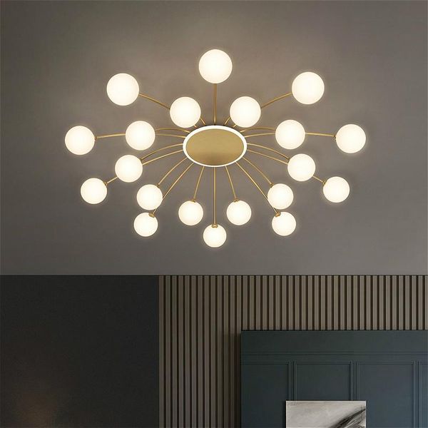 

ceiling lights modern simple led light nordic glass ball golden embedded panel light, used in living room dining home decoration