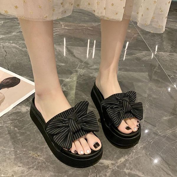 

slippers women 2021 spring and summer all-match sandals thick-soled comfortable casual women's, Black