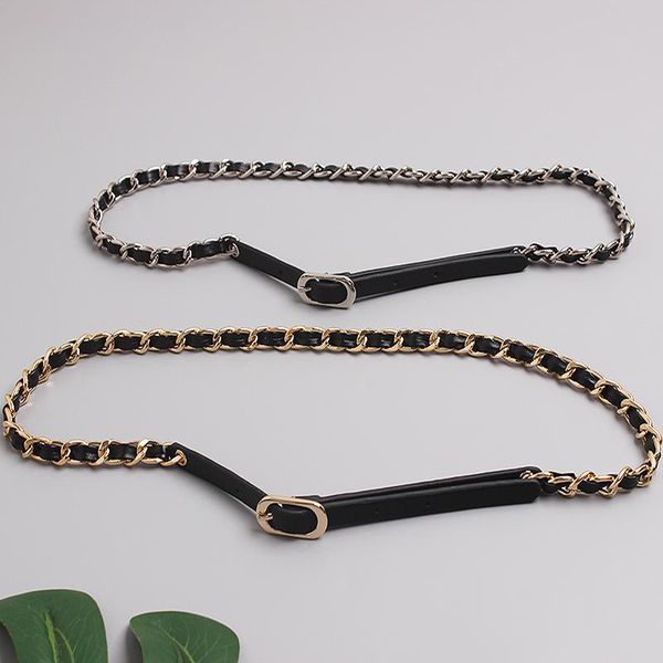 

belts ms waist belt ins chain decoration son suit summeryuuu, Black;brown